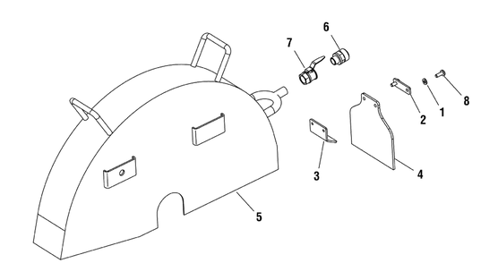 Blade Cover Group (80003277) Diagram and Parts List for 866057-EX20-S  Briggs and Stratton Saw